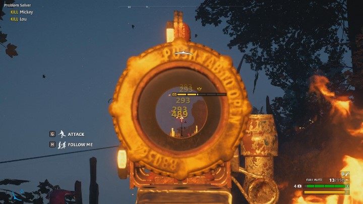 Z kolei Lou korzysta z miotacza ognia oraz wyrzutni rakiet - Remedium na kłopoty | Solucja Far Cry New Dawn - Far Cry New Dawn - poradnik do gry