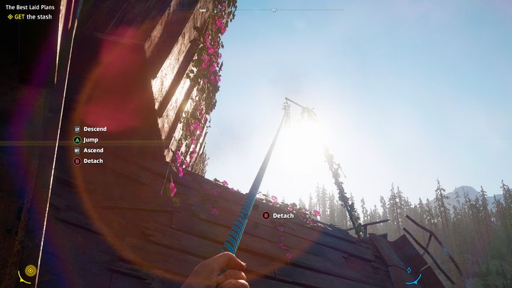 W ten sposób dotrzesz na większych rozmiarów platformę z resztkami wagonów - Najlepiej wyłożony plan | Ukryte skarby w Far Cry New Dawn - Far Cry New Dawn - poradnik do gry