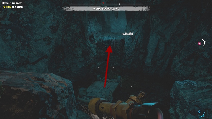 Od tego miejsca prowadzi już prosta droga do ukrytego skarbu, w której znajdziesz surowce, amunicję oraz punkty talentów - Robotnicy toną | Ukryte skarby w Far Cry New Dawn - Far Cry New Dawn - poradnik do gry