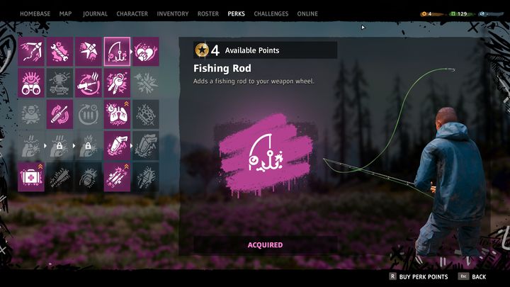 Do odblokowania wędki wymagane jest posiadanie talentu Wędka (Fishing Rod) - Wędkarstwo i łowienie ryb w Far Cry New Dawn - Far Cry New Dawn - poradnik do gry