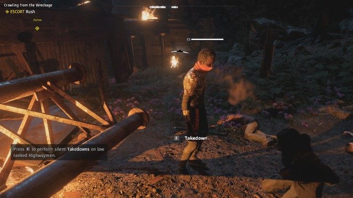 Po chwili trafisz na pierwszego przeciwnika - Wyczołgując się z wraku | Solucja Far Cry New Dawn - Far Cry New Dawn - poradnik do gry