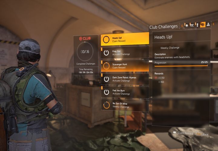 Ekran przedstawia wszystkie dostępne wyzwania wraz z tymi, które zostały już ukończone. - Jak włączać wyzwania w The Division 2? - The Division 2 - poradnik do gry
