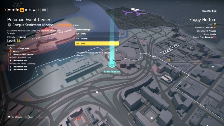Misje główne można powtarzać na wyższych poziomach trudności. - Jak szybko zdobyć najlepszy sprzęt w The Division 2? - The Division 2 - poradnik do gry