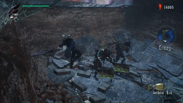 Wyjdź z pokoju i kontynuuj drogę, a dotrzesz do dużego pokoju, w którym niebawem pojawi się fala demonów - Misja 02 - Klifot - Solucja Devil May Cry 5 - Devil May Cry 5 - poradnik do gry