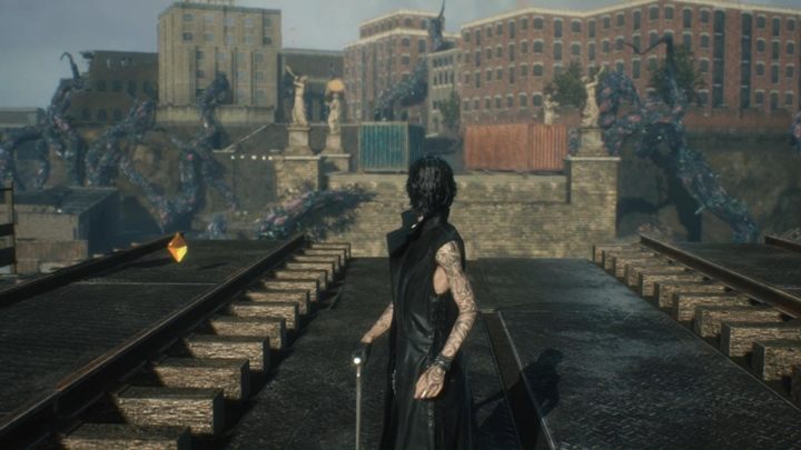 Idź teraz w kierunku torów i przejdź dalej - Misja 04 - V - Solucja Devil May Cry 5 - Devil May Cry 5 - poradnik do gry