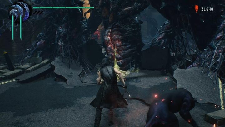 Wróć na dół i idź w lewo od zniszczonego budynku - Misja 04 - V - Solucja Devil May Cry 5 - Devil May Cry 5 - poradnik do gry