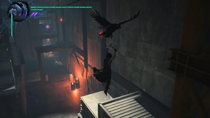 Po walce idź dalej - w kolejnej sekcji magazynu możesz zdobyć fioletowy fragment kuli - Misja 05 - Demoniczny Miecz Spardy - Solucja Devil May Cry 5 - Devil May Cry 5 - poradnik do gry