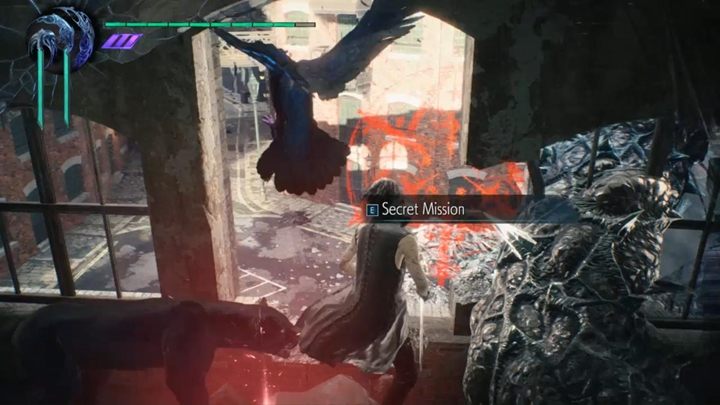 Dzięki temu, kawałek dalej będziesz mógł zlikwidować narośl, wejść do budynku i odpalić sekretną misję 03 - Tajna misja 03 w Devil May Cry 5 - Devil May Cry 5 - poradnik do gry