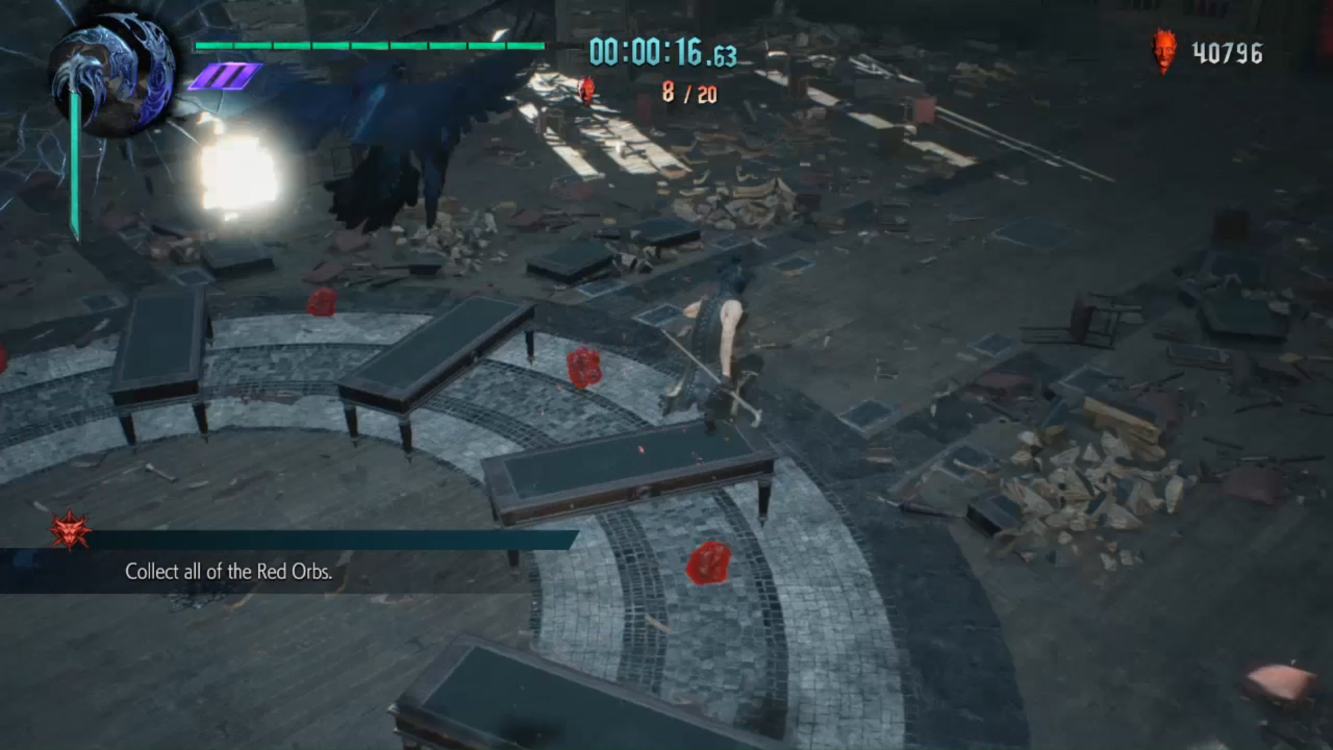 Tym razem zadanie jest inne - musisz zebrać 20 czerwonych kul w czasie 35 sekund - Tajna misja 03 w Devil May Cry 5 - Devil May Cry 5 - poradnik do gry