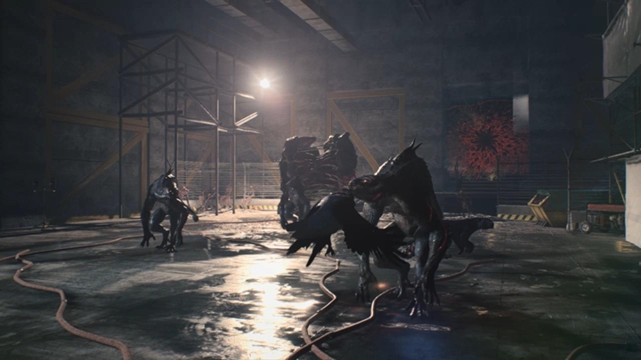 Po rozpoczęciu misji, biegnij przed siebie - postać, którą nie wybrałeś, będzie biegła po drugiej stronie i walczyła z demonami - Misja 07 - Zjednoczony front - Solucja Devil May Cry 5 - Devil May Cry 5 - poradnik do gry