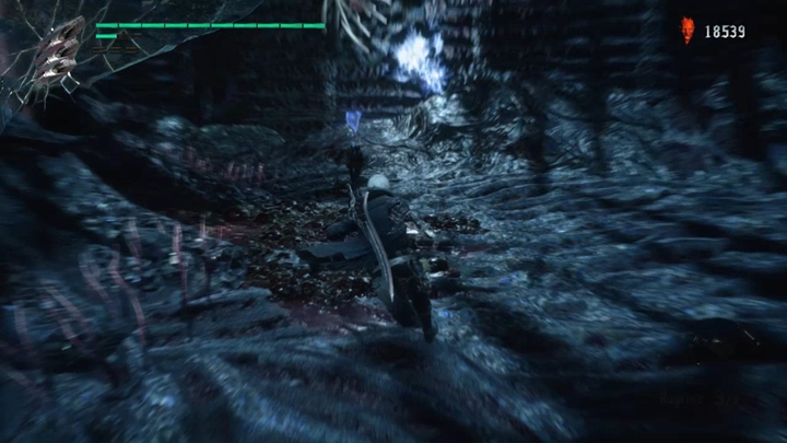 Po wykonaniu misji, wróć do windy, wyjedź nią na samą górę i idź w prawo - Misja 08 - Demoniczny król - Solucja Devil May Cry 5 - Devil May Cry 5 - poradnik do gry