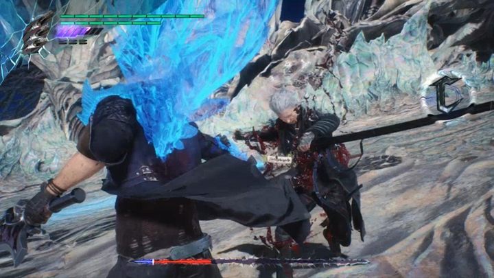 Jeśli walczysz jako Nero, możesz łapać osłabionego wroga, by później przebić go mieczem - Vergil - Boss w Devil May Cry 5 - Devil May Cry 5 - poradnik do gry