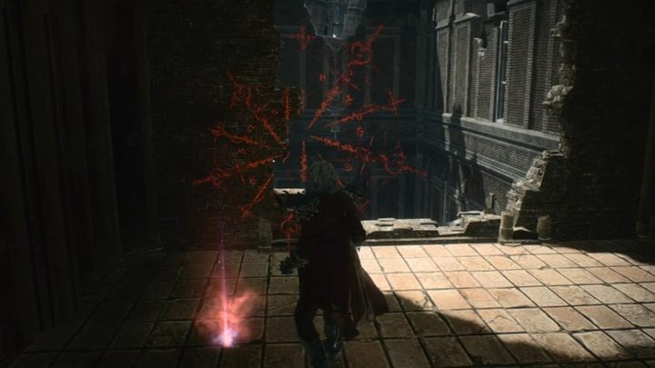 Wejdź teraz do budynku i zniszcz czerwony skrzep z krwią, by budynek osunął się trochę w dół - Misja 11 - Powód - Solucja Devil May Cry 5 - Devil May Cry 5 - poradnik do gry