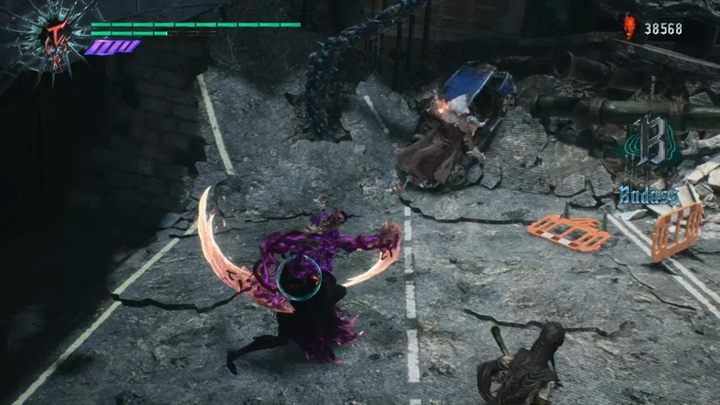 Kieruj się teraz na górę budynku i przejdź odsłoniętym przejściem - Misja 11 - Powód - Solucja Devil May Cry 5 - Devil May Cry 5 - poradnik do gry