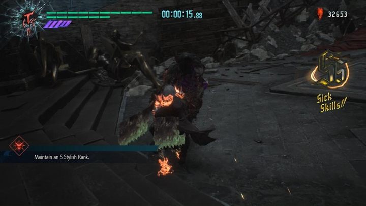 Tym razem, masz 50 sekund na to, by utrzymać ocenę stylu S - Tajna misja 08 w Devil May Cry 5 - Devil May Cry 5 - poradnik do gry