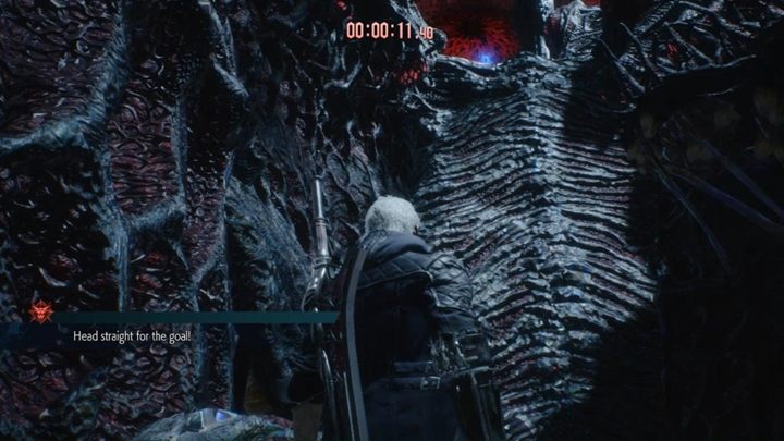 To zadanie wymaga od ciebie, byś dotarł do niebieskiego kryształu w ciągu 30 sekund - Tajna misja 11 w Devil May Cry 5 - Devil May Cry 5 - poradnik do gry