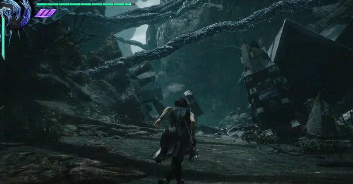 Wiesz, że jesteś niedaleko, gdy miniesz fragment domu widoczny po prawej stronie - Trofea i osiągnięcia w DMC5 - Devil May Cry 5 - poradnik do gry