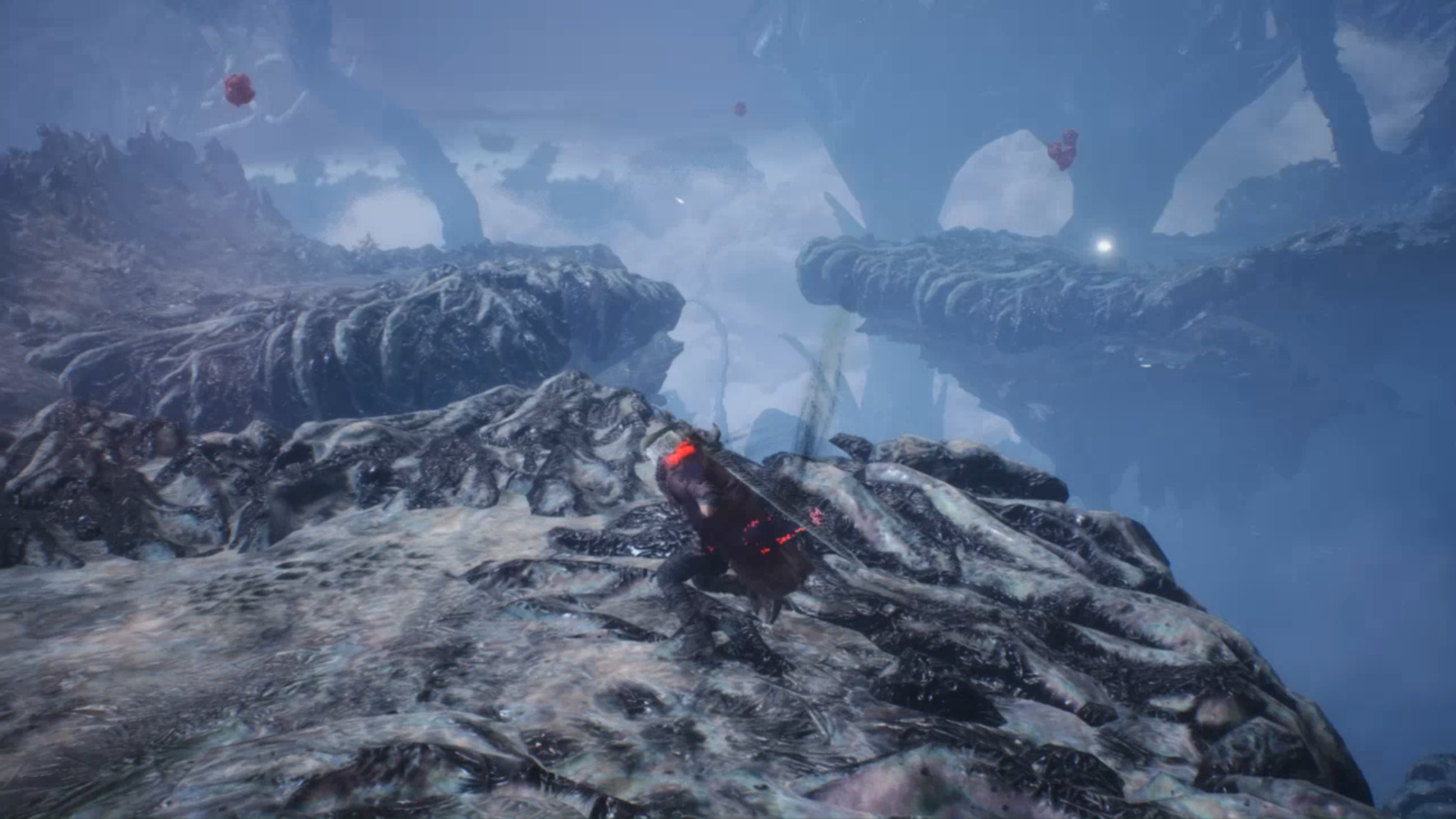 Odwróć się i skacz po kolejnych platformach, by dotrzeć do kolejnego pęcherza z krwią - Misja 18 - Przebudzenie - Solucja Devil May Cry 5 - Devil May Cry 5 - poradnik do gry