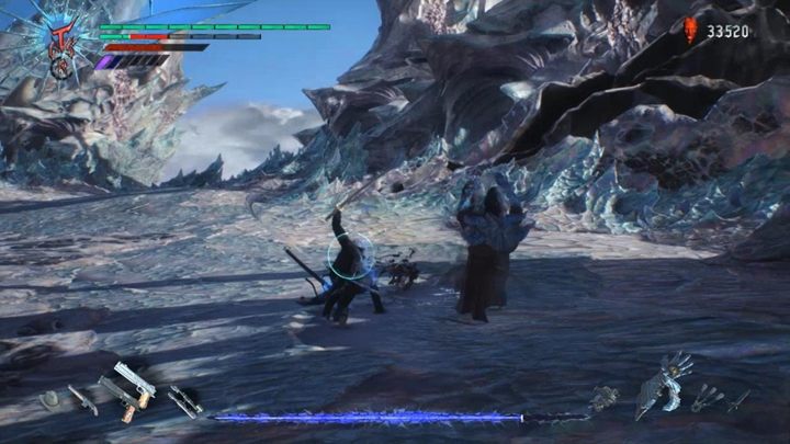 Vergil jest bardzo silny, szybki i ma mnóstwo ataków w swoim repertuarze - Misja 19 - Vergil - Solucja Devil May Cry 5 - Devil May Cry 5 - poradnik do gry