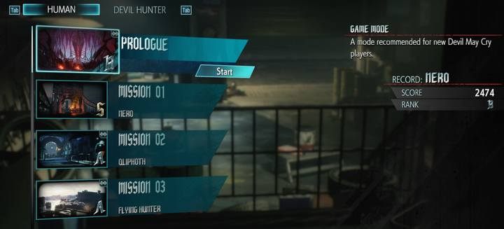 Ekran wyboru misji - Powtarzanie misji w Devil May Cry 5 - Devil May Cry 5 - poradnik do gry