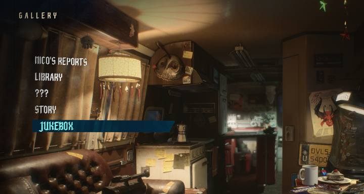 Aby zmienić ścieżkę dźwiękową - dla każdego bohatera osobno, lecz mogą oni dzielić jedną ścieżkę - przejdź w głównym menu do zakładki Galeria -> Szafa grająca (Jukebox) - Jak zmienić muzykę grającą w trakcie walki w Devil May Cry 5? - Devil May Cry 5 - poradnik do gry