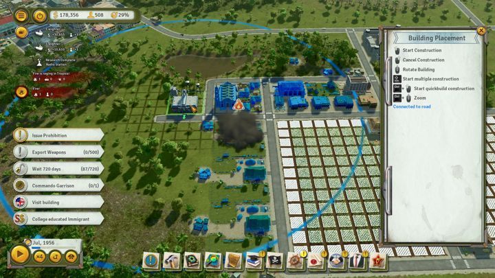 Budynki takie jak Fire Station czy Newspaper mają określony zasięg działania - Porady na start gry Tropico 6 - Tropico 6 - poradnik do gry