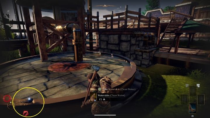 W pierwszym mieście, przy urządzeniu do filtrowania wody, znajdziesz Waterskin - Jak zdobyć czystą wodę i Waterskin w Outward? - Outward - poradnik do gry