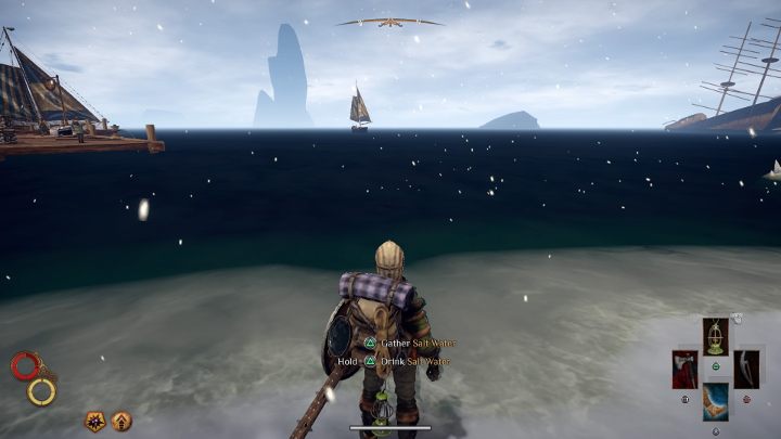 Uzupełnij Waterskin słoną wodą. - Jak zdobyć sól w Outward? - Outward - poradnik do gry