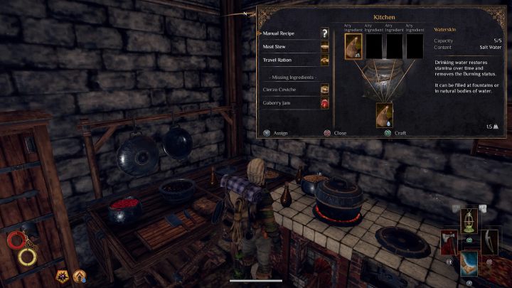 A następnie umieść Waterskin w menu gotowania. - Jak zdobyć sól w Outward? - Outward - poradnik do gry