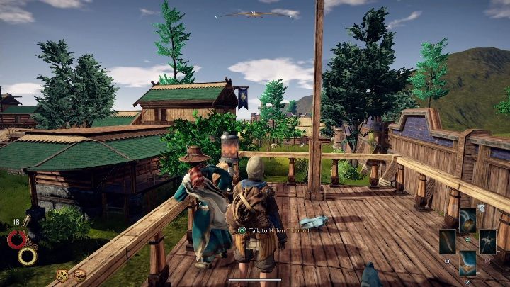 Helen Turnbull znajdziesz na tarasie jednego z domu - Looking to the Future - Solucja Outward - Outward - poradnik do gry