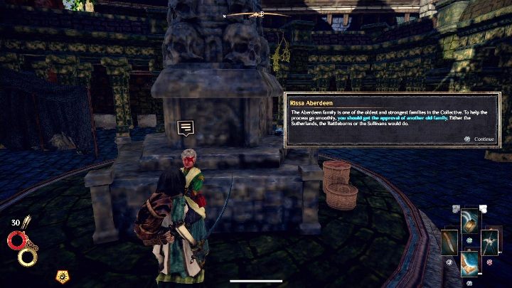 Aby dołączyć do The Blue Chamber Collective porozmawiaj z Rissą - Looking to the Future - Solucja Outward - Outward - poradnik do gry