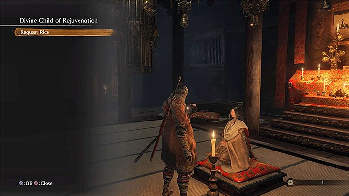 Ważne ograniczenie związane z opisywanym przedmiotem polega na tym, że dysponujesz tylko pojedynczą sztuką ryżu - Ryż | Przedmioty specjalne w Sekiro Shadows Die Twice - Sekiro Shadows Die Twice - poradnik do gry