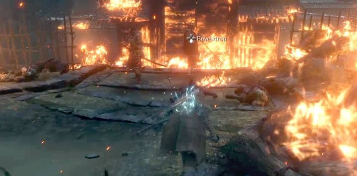 Walkę rozpocznij od zakradnięcia się do bossa i jego pomocnika z użyciem cukierka Gachiin - Siedem włóczni Ashiny - Shume Masaji Oniwa - Boss w Sekiro Shadow Die Twice - Sekiro Shadows Die Twice - poradnik do gry