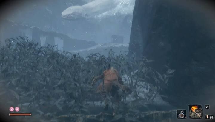 Po chwili dotrzesz do kolejnego skupiska trawy - Wielki Wąż | Boss w Sekiro Shadows Die Twice - Sekiro Shadows Die Twice - poradnik do gry