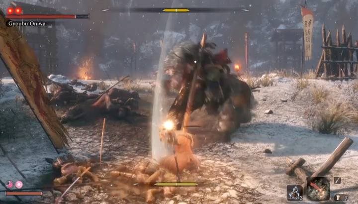 Zwykłe ciosy wroga możesz standardowo parować mieczem - Gyoubu Oniwa | Boss w Sekiro Shadows Die Twice - Sekiro Shadows Die Twice - poradnik do gry