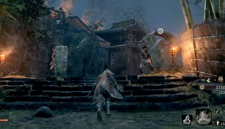 Strażników na moście możesz ominąć, nie mają oni znaczenia dla tego starcia - Łowca Shinobi Enshin z Misen | Boss w Sekiro Shadows Die Twice - Sekiro Shadows Die Twice - poradnik do gry