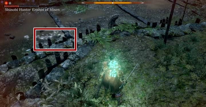 Wskazówka: wykorzystaj nierówność terenu - Łowca Shinobi Enshin z Misen | Boss w Sekiro Shadows Die Twice - Sekiro Shadows Die Twice - poradnik do gry