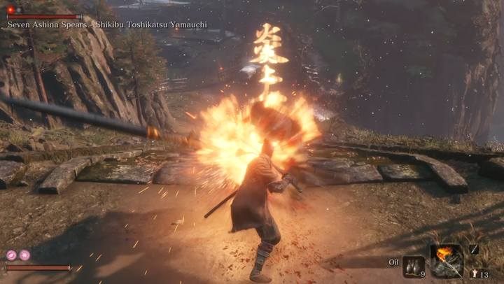 Skuteczną metodą walki jest użycie oleju i Dyszy ogniowej - Siedem Włóczni Ashiny | Boss w Sekiro Shadows Die Twice - Sekiro Shadows Die Twice - poradnik do gry