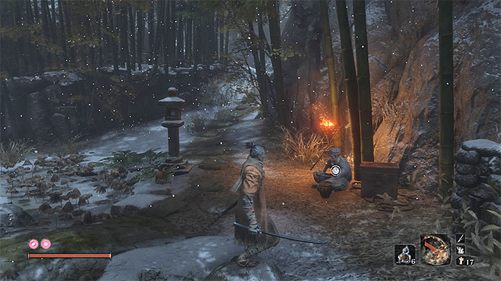 W trakcie eksploracji Zamku Ashina (Ashina Castle) możesz spotkać Handlarza wiedzą Fujiokę (Fujioka the Info Broker) - Zaniedbana Świątynia | Solucja Sekiro Shadows Die Twice - Sekiro Shadows Die Twice - poradnik do gry