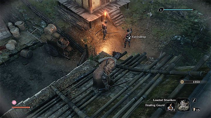 Do kolejnej części mapy prowadzą schody i po drodze wpadniesz na kolejnego NPC-a - Posiadłość rodu Hirata | Solucja Sekiro Shadows Die Twice - Sekiro Shadows Die Twice - poradnik do gry
