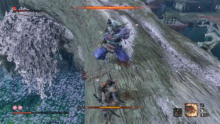 Powinieneś wylądować bardzo blisko bossa - Okami Leader Shizu | Boss w Sekiro Shadows Die Twice - Sekiro Shadows Die Twice - poradnik do gry