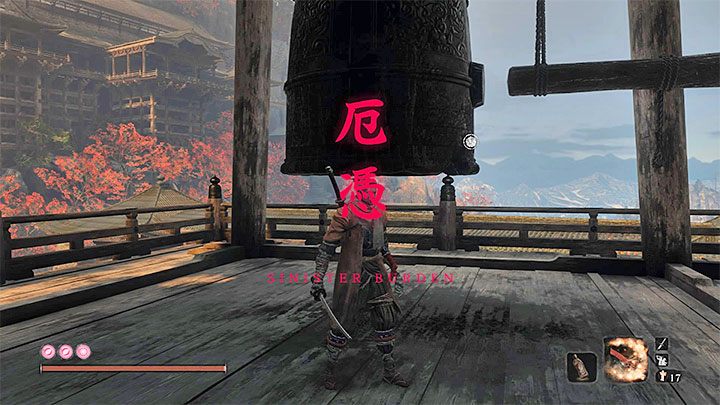 Uderzenie w dzwon nakłada na głównego bohatera klątwę Sinister Burden - Czy warto uderzyć w ogromny dzwon w Świątyni Senpou w Sekiro? - Sekiro Shadows Die Twice - poradnik do gry