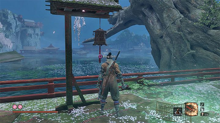 NPC stoi po lewej stronie - Jak pokonać Wielkiego Karpia Koi w Sekiro? - Sekiro Shadows Die Twice - poradnik do gry