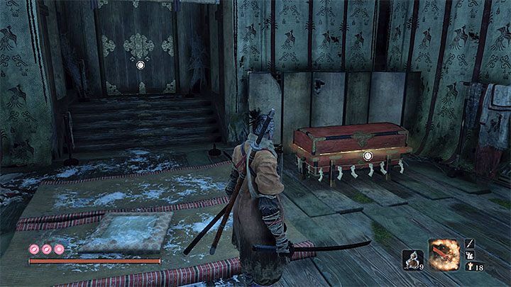 Wejdź do nieoświetlonego budynku, wewnątrz którego przebywają słabe pełzające potwory - Nasiona tykwy | Przedmioty specjalne w Sekiro Shadows Die Twice - Sekiro Shadows Die Twice - poradnik do gry