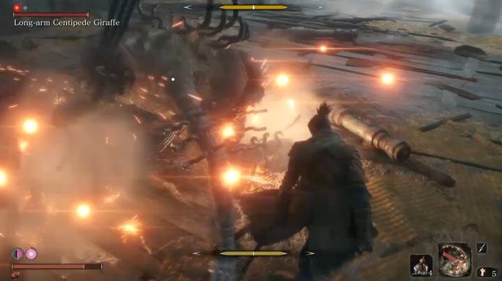 Używaj Petardy Shinobi, by uciec z uwięzienia pod ścianą - Long-arm Centipede Giraffe | Boss w Sekiro Shadows Die Twice - Sekiro Shadows Die Twice - poradnik do gry