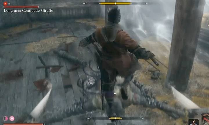 Gdy wróg się szykuje do ataku specjalnego, zamiast odskoczyć - podskocz - Long-arm Centipede Giraffe | Boss w Sekiro Shadows Die Twice - Sekiro Shadows Die Twice - poradnik do gry