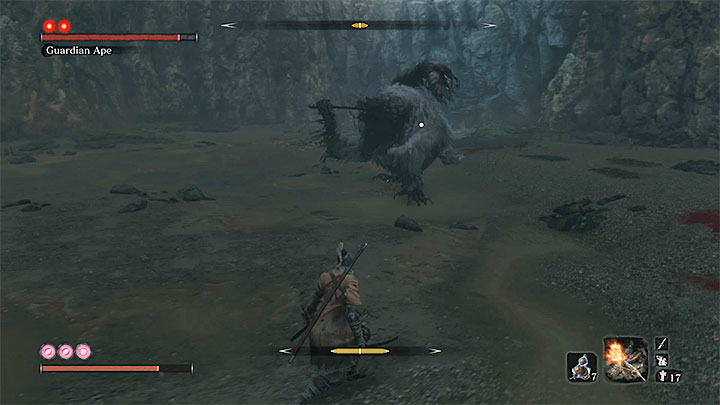 Pierwszy opcjonalny boss pojawi się w dużej jaskini tylko jeśli odwiedziłeś już Zatopioną Dolinę i rozprawiłeś się w niej z Małpim Strażnikiem - Głębiny w Ashinie (Ashina Depths) | Solucja Sekiro Shadows Die Twice - Sekiro Shadows Die Twice - poradnik do gry