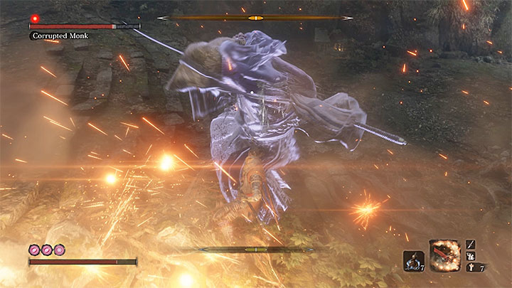 Zdeprawowana Mniszka (Corrupted Monk) to ostatni boss do pokonania w trakcie pierwszej wizyty w Głębinach w Ashinie - Głębiny w Ashinie (Ashina Depths) | Solucja Sekiro Shadows Die Twice - Sekiro Shadows Die Twice - poradnik do gry