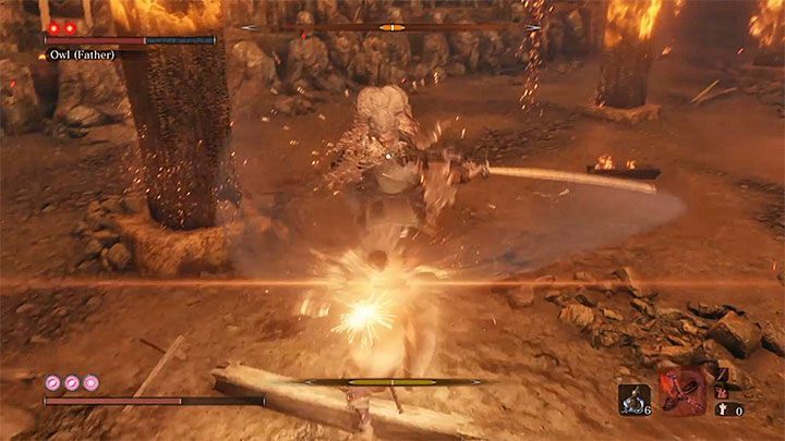 Pojedynek z Sową (Ojcem) to trudniejsza odmiana bitwy z Wielkim Shinobi Sową (Great Shinobi - Owl), którą musiałeś stoczyć na dachu Zamku w Ashinie - Sowa (Ojciec) | Boss w Sekiro Shadows Die Twice - Sekiro Shadows Die Twice - poradnik do gry