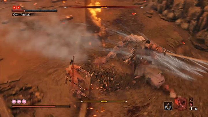 Pierwszą nowością w tej walce jest niemożliwe do zablokowania potężne pchnięcie - Sowa (Ojciec) | Boss w Sekiro Shadows Die Twice - Sekiro Shadows Die Twice - poradnik do gry